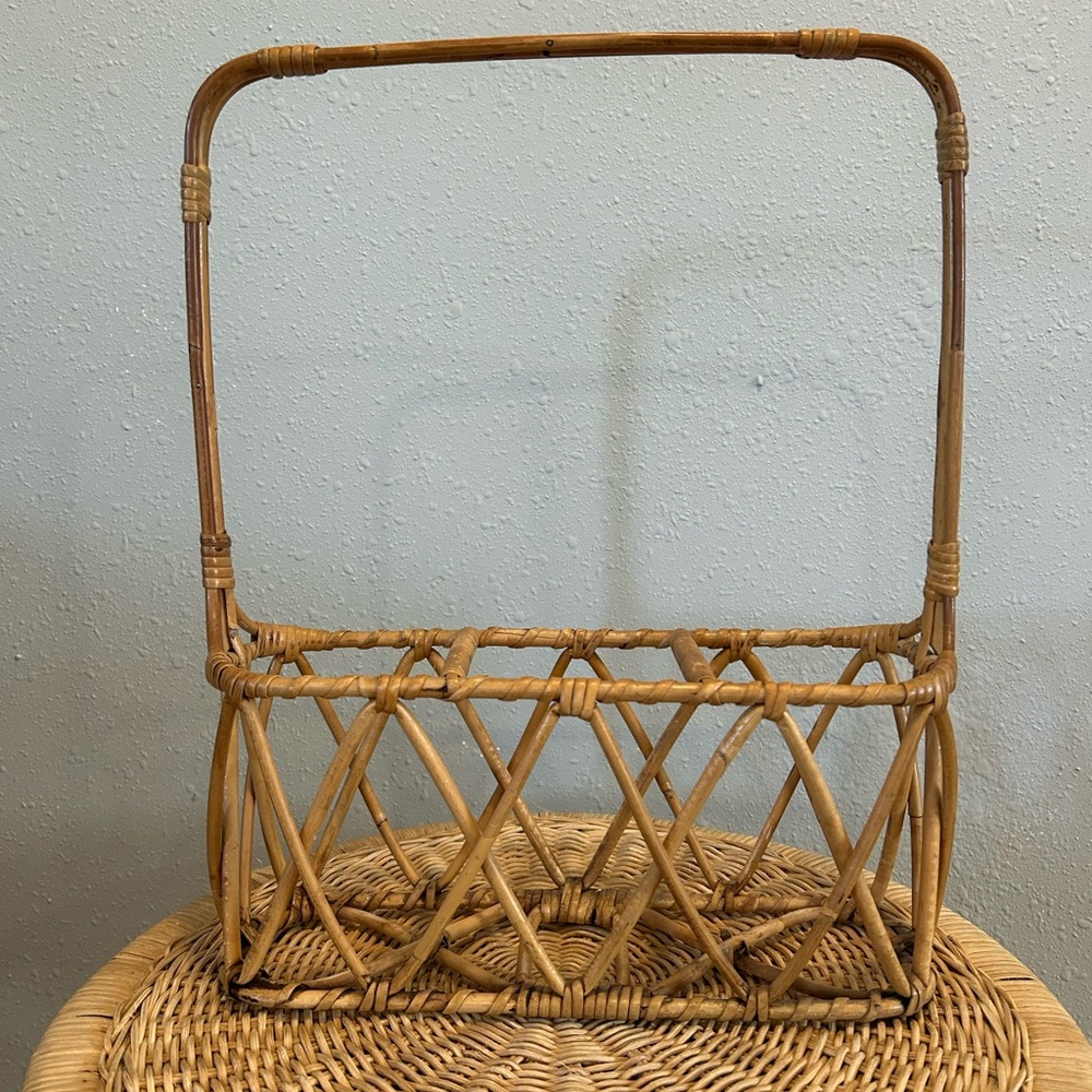 Vintage Rattan Wicker Woven Wine Bottle Holder